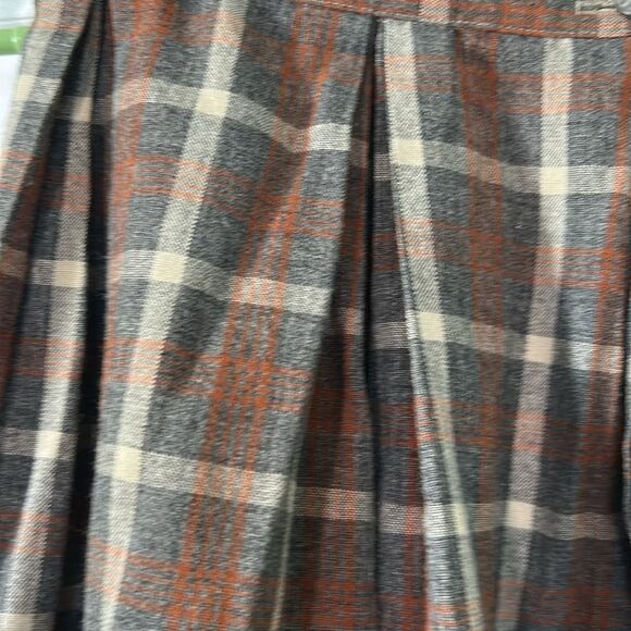 Handmade Plaid A-Line Skirt - Brown and Cream - See measurements. Size S - Picture 4 of 6